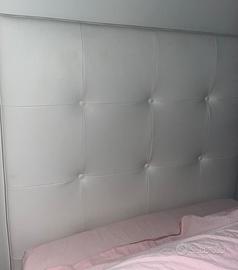 Letto contenitore singolo imbottito in ecopelle