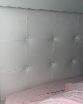 Letto contenitore singolo imbottito in ecopelle
