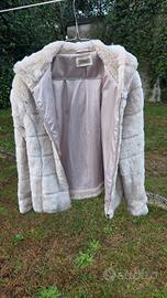 Pelliccia ecologica beige cipria