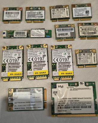 lotto 13 schede WiFi interne per notebook 