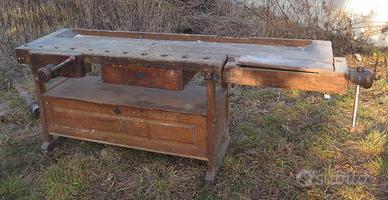 BANCO DA FALEGNAME ANTICO IN ROVERE