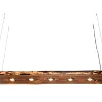 lampadario lastra in legno con 5 faretti 