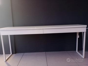 Scrivania/consolle con piano in vetro  e cassetti