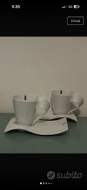 Set 2 tazze porcellana con piattino