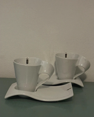 Set 2 tazze porcellana con piattino