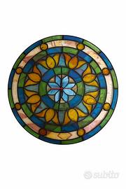 Orologio da parete stile Tiffany vetro cattedrale