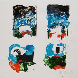 MARIO SCHIFANO: Litografia/Serigrafia 70x70 Pubbl.