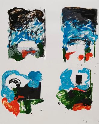 MARIO SCHIFANO: Litografia/Serigrafia 70x70 Pubbl.