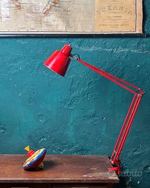 Lampada da scrivania vintage Tecnolampada rossa
