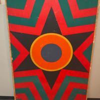 quadro carta applicata a tavola non firmata