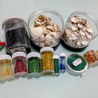 Lotto glitter e conchiglie per fai-da-te 