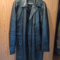 Cappotto nero in pelle da uomo