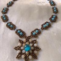 Collana Art Decò Vintage Pendente Stella Pietra 