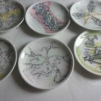 Collezione di 6 piatti in ceramica "Remo Brindisi"