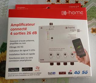 Amplificatore d’antenna TV D-Home 4 uscite 26 dB.