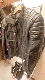 Giacca uomo vera pelle biker Colorado Denim nera