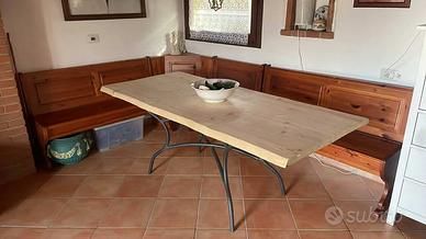 Tavolo da 2,20mt e cassapanche in stile rustico