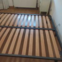 Rete  con doghe in legno + giro letto con testiera