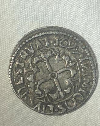 Reale Argento 1699 Carlo II-Cagliari-conio anomalo