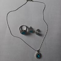 set gioielli con gemme azzurre