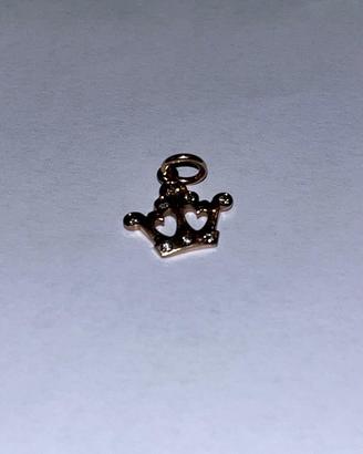 Corona charm Dodo oro rosa e diamanti brown