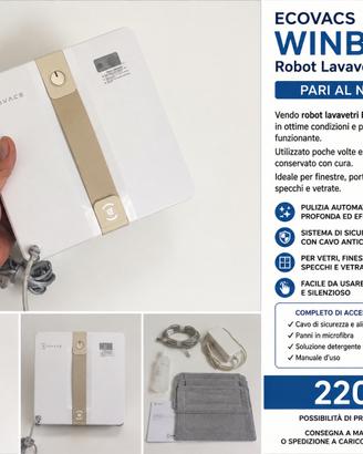 Ecovacs WINBOT Robot Lavavetri – Pari al nuovo