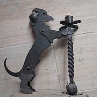 portacandela in ferro battuto 