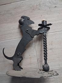 portacandela in ferro battuto 