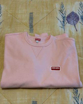 Kenzo felpa rosa in cotone con logo - taglia S