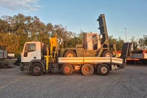 CARRELLONE pianale rampe gru 4 assi Iveco Eurotech