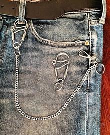 Set Biker Inox: Catena 45cm + 2 Moschettoni