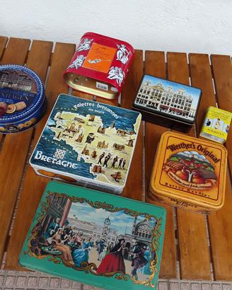 7 scatole di latta vintage