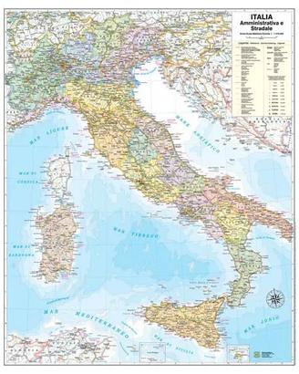 Carta geografica murale Italia