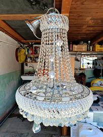Lampadario in cristallo con pendenti 
