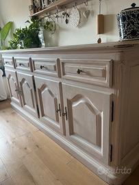 Mobile legno massello Noce, dipinto col. Magnolia