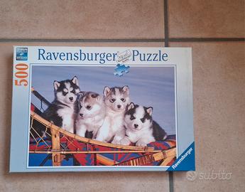 puzzle ravensburger 500 pezzi husky sulla slitta