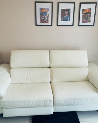 Divano PoltroneSofà in vera pelle bianca
