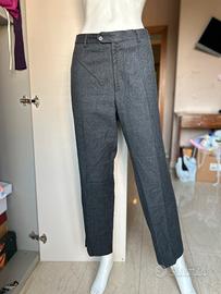 Pantalone da uomo in lana vintage nero XL 52