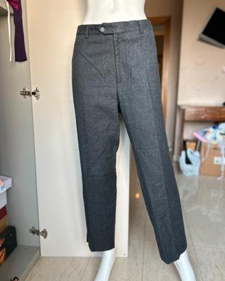 Pantalone da uomo in lana vintage nero XL 52