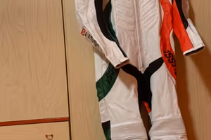 Tuta in pelle Bi Esse tricolore taglia XL