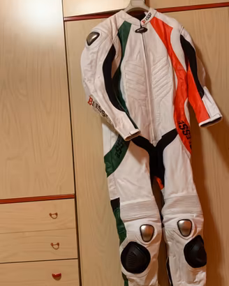 Tuta in pelle Bi Esse tricolore taglia XL