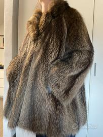 Pelliccia vintage vera marmotta argentata