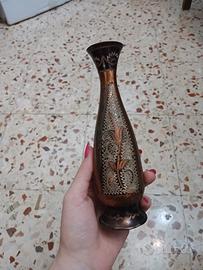 Vaso vitale indiano ottone/rame insisto a mano