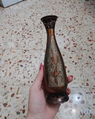 Vaso vitale indiano ottone/rame insisto a mano