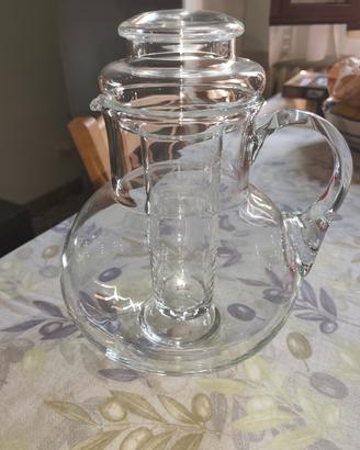 Caraffa vintage in vetro con portaghiaccio