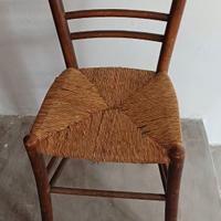 Sedia il legno  impagliata  vintage