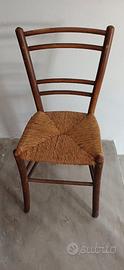 Sedia il legno  impagliata  vintage