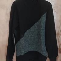Maglia nera felpata uomo 100% cotone.