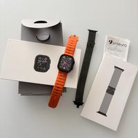 Apple watch ultra 2 con cinturino in maglia milan