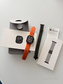 Apple watch ultra 2 con cinturino in maglia milan